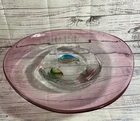 Mellara Acid Signed Fish SIGNORETTO style Murano Art Glass Vintage Bowl