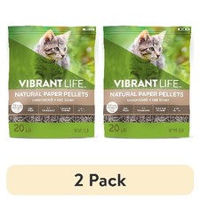  2 pack Vibrant Life Natural Paper Pellets Cat Litter, Unscented, 20 lb