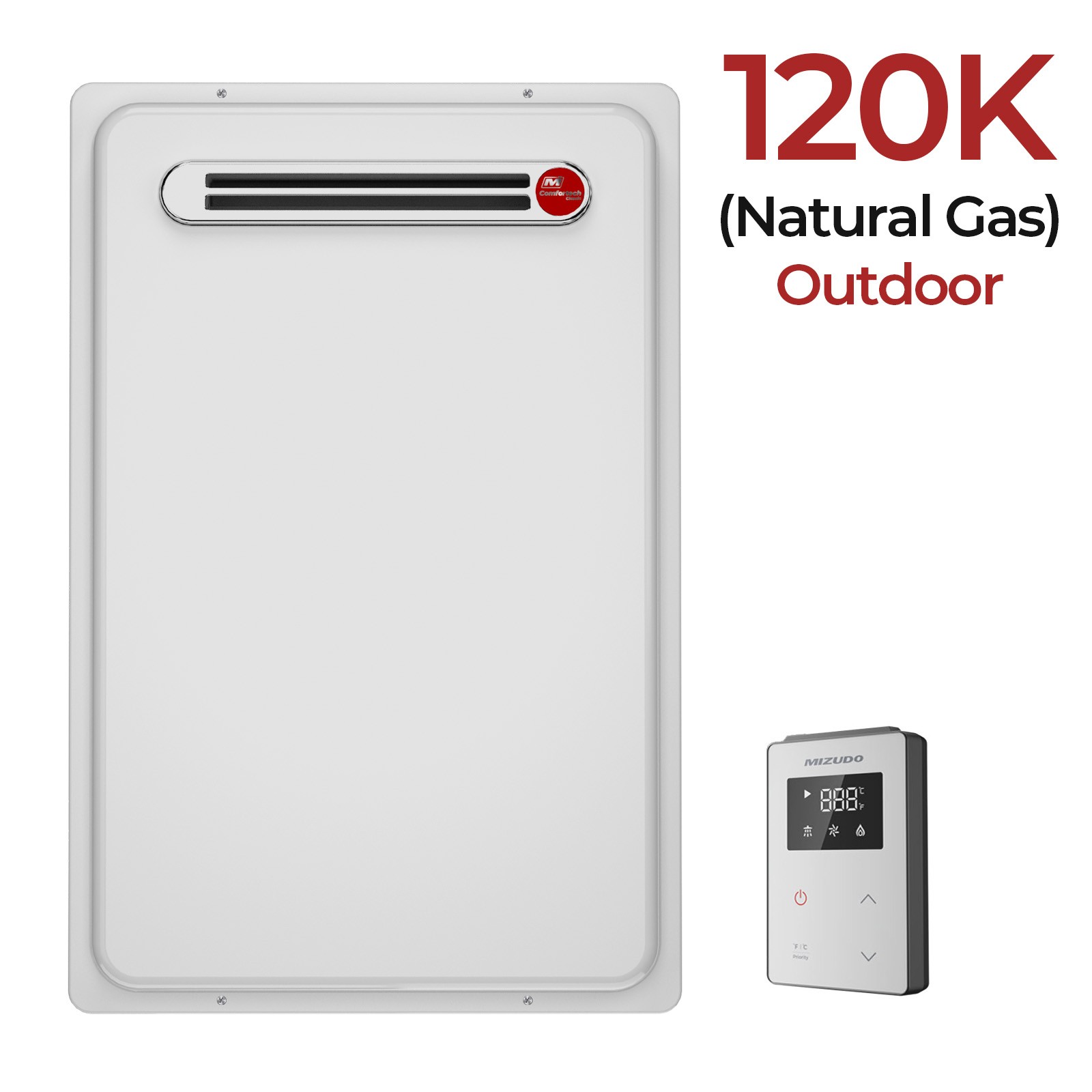 120,000 BTU Tankless Water Heater Natural Gas,Outdoor Max 5.