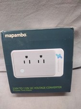 220V to 110V Converter Voltage Converter US to Europe Double Outlet New Open Box