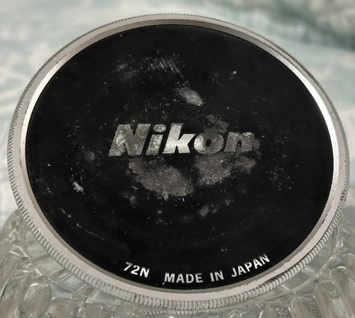 GENUINE Nikon NIKKOR 72N 72mm Screw-in Black/Silver Metal Front Lens Cap used - Picture 2 of 6