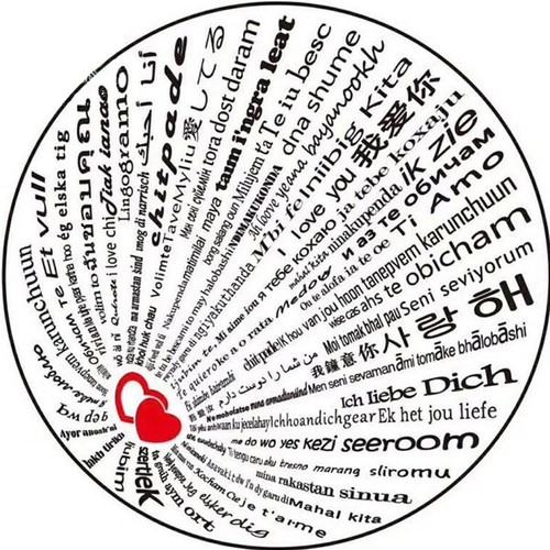 ILoveYou Necklace 925Sterling Silver 100 Languages Projection Round Onyx Pendant - Picture 4 of 25