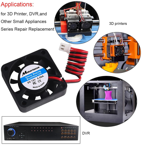 4er Pack 12V 40mm Mini DC Lüfter, leiser Betrieb, 0,08A - Bild 4 von 12
