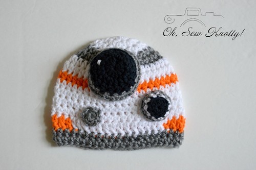 Baby BB-8 Ciencia ficción Gorro de ganchillo y pañal Cubierta de ganchillo Star Wars Sombrero de ganchillo Gorro - Imagen 2 de 2