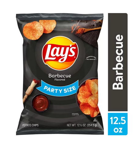 Lay's Barbecue Flavored Potato Chips, Party Size, 12.5 oz Bag