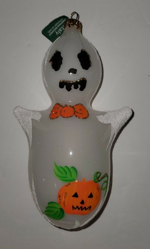 Gilardoni Fausto Italian Mouth Blown Glass Hand Painted Halloween Gost Ornament - Picture 2 of 7