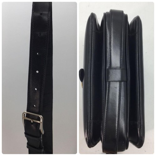 Celine Shoulder Bag Leather Pochette Triomphe Gold Hardware Black Good F/S - Picture 10 of 10