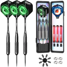CyeeLife Steel tip darts  with Carry Case ,Extra Dart Shafts+Flights+Dart Tool