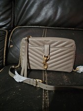 Rebecca Minkoff Edie Top Zip Leather Convertible Crossbody Bag In Deep Taupe