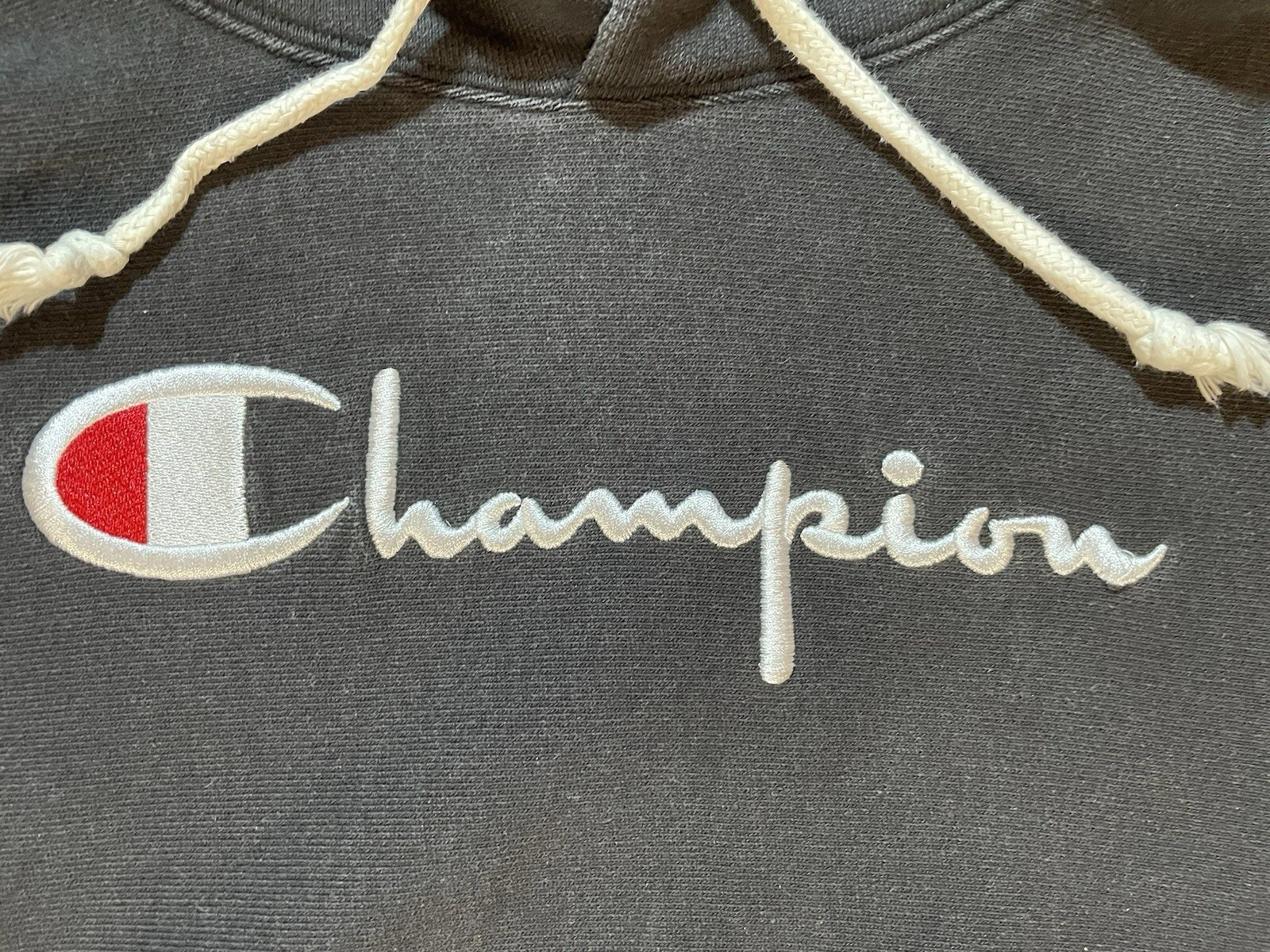 VETEMENTS Felpa con cappuccio vintage Champion Reverse Weave Warm Up pullover logo uomo piccola