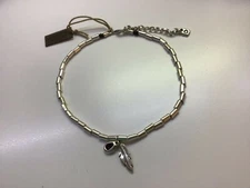 NWT Uno de 50 Silver-plated Necklace w/ Feather/Purple Crystal "Desplumado"