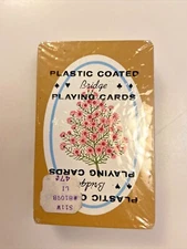 Vintage Bridge Plastic Coated Playing Cards Sealed U.S.I.R. Stamp W.P.L. CO