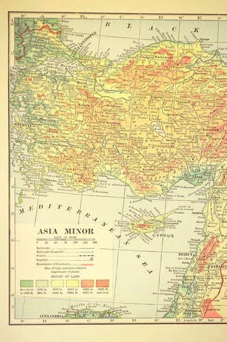 Vintage TURKEY Map Palestine Asia Minor Topographic Jerusalem Sea of Marmara - Picture 4 of 10