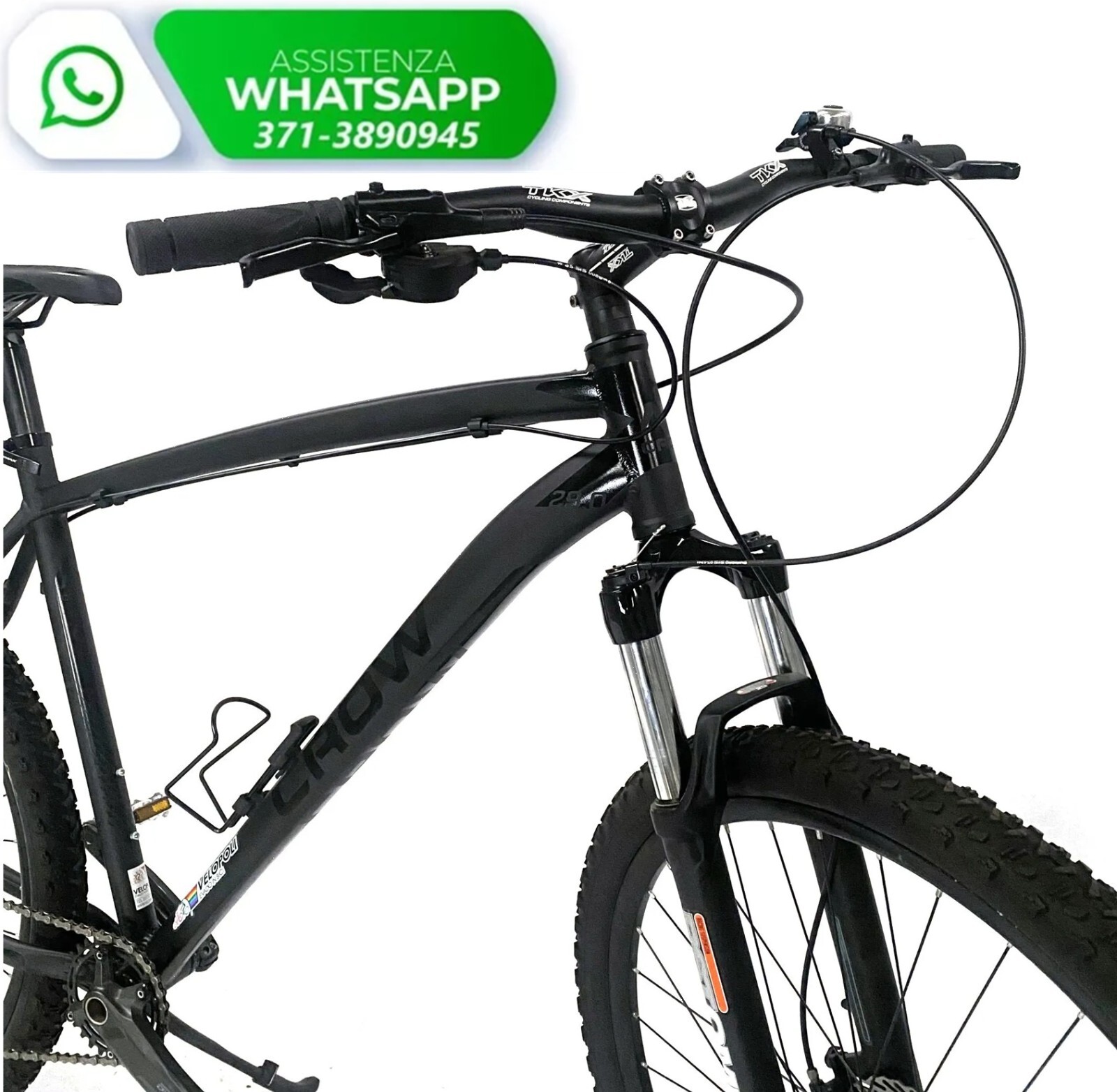 Mountain Bike 29″ Velopoli CROW ALLUMINIO Monocorona e Freni a Disco IDRAULICI
