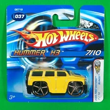 2005 Hot Wheels #037 Hummer H3 Yellow First Editions: Blings 7/10 FTE Short Card