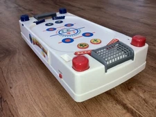 Vtg Air Hockey Pinball WORKS Table Game VIDEO Ever Bright 4 Chips Red Blue