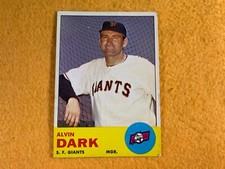 J8-91 BASEBALL CARD - ALVIN DARK - SAN FRANCISCO GIANTS - 1963 TOPPS - CARD #258
