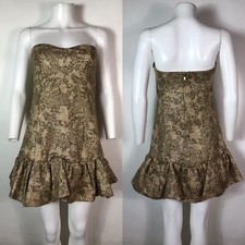 Vtg Dolce & Gabbana D&G Metallic Beige Mini Dress S