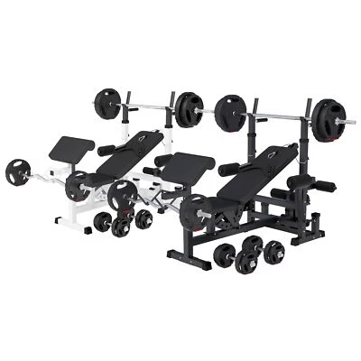 GORILLA SPORTS® Kraftstation Hantelbank Multifunktion Trainingsbank Fitnessgerät