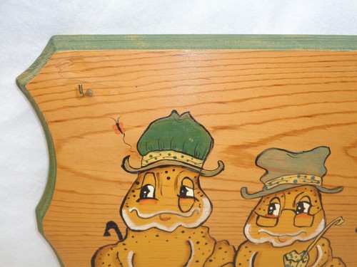 Vtg Frog Mushroom Umbrella Cane Art Key Rack Seven Hooks Retro 1970s Wall Decor - Picture 10 of 17