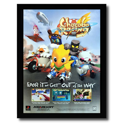 1999 Chocobo Racing Framed Print Ad/Poster Official PS1 PSX Final
