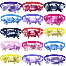 50pcs Candy Style Dog Bow Tie Collar Pet Necktie Wedding Grooming Accessories