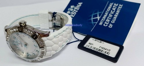 Festina Ladies Circonia Round Watch 38mm White Rubber strap Quartz NEW F16541/2 - Picture 3 of 7