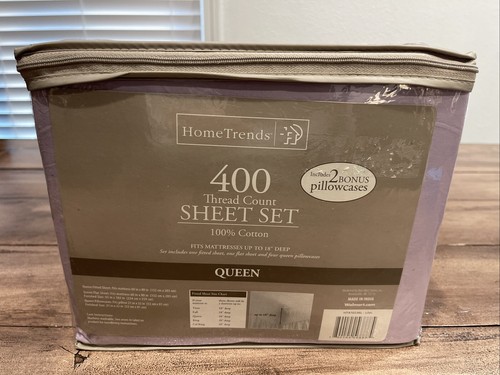 Home Trends komplettes Blatt-Set 400 Fadenzahl Queen Size neu versiegelt