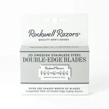ROCKWELL RAZORS - 20 PACK of Swedish Stainless Steel Double-Edge Safety Blades 