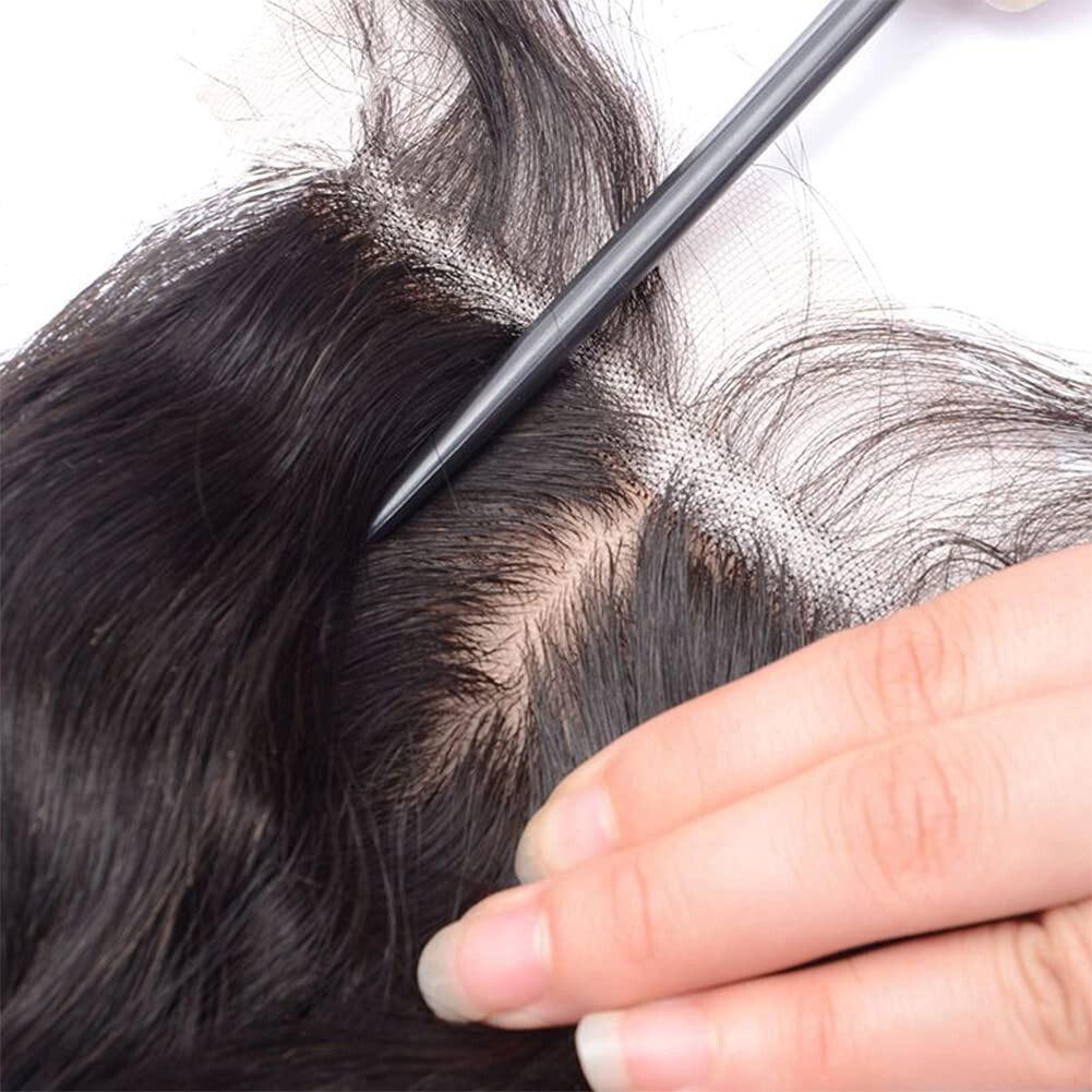 Extensión de trama de cabello humano virgen parte libre cierre superior base seda brasileña 4x4