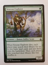 MTG Magic The Gathering Card Veteran Explorer Creature Human Soldier Scout Green