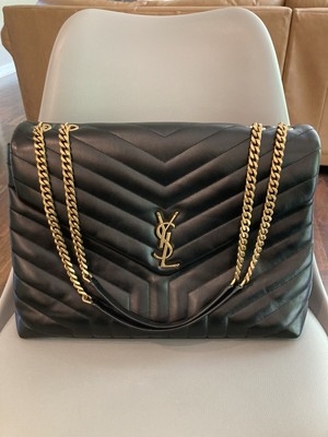 ショルダーバッグ・ポシェット SAINT LAURENT LOULOU LARGE BAG BLACK IN LEATHER サンローラン ルル スモール キルティングレザー ブラック