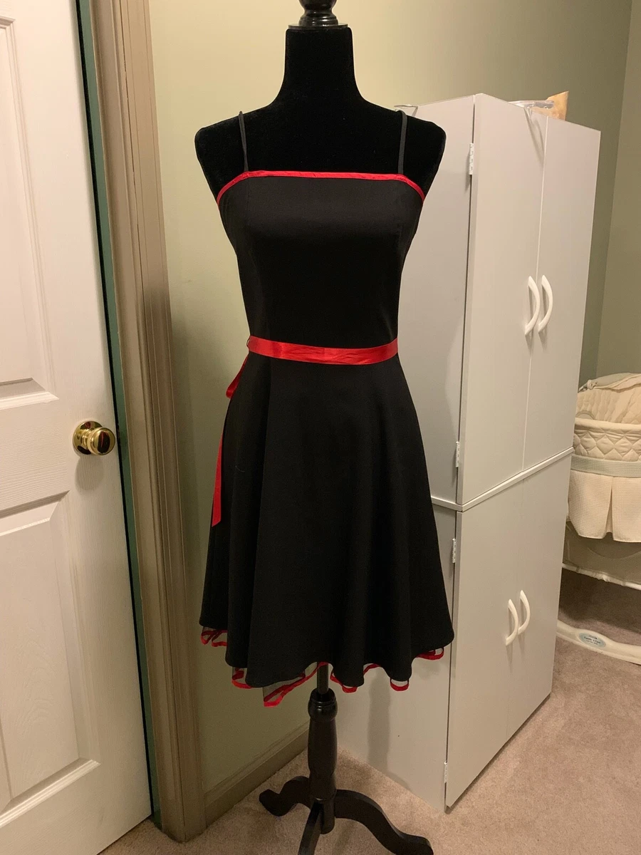 Black dress sales with red accents