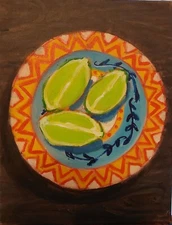  Hold the lime -acrylic painting on canvas still life