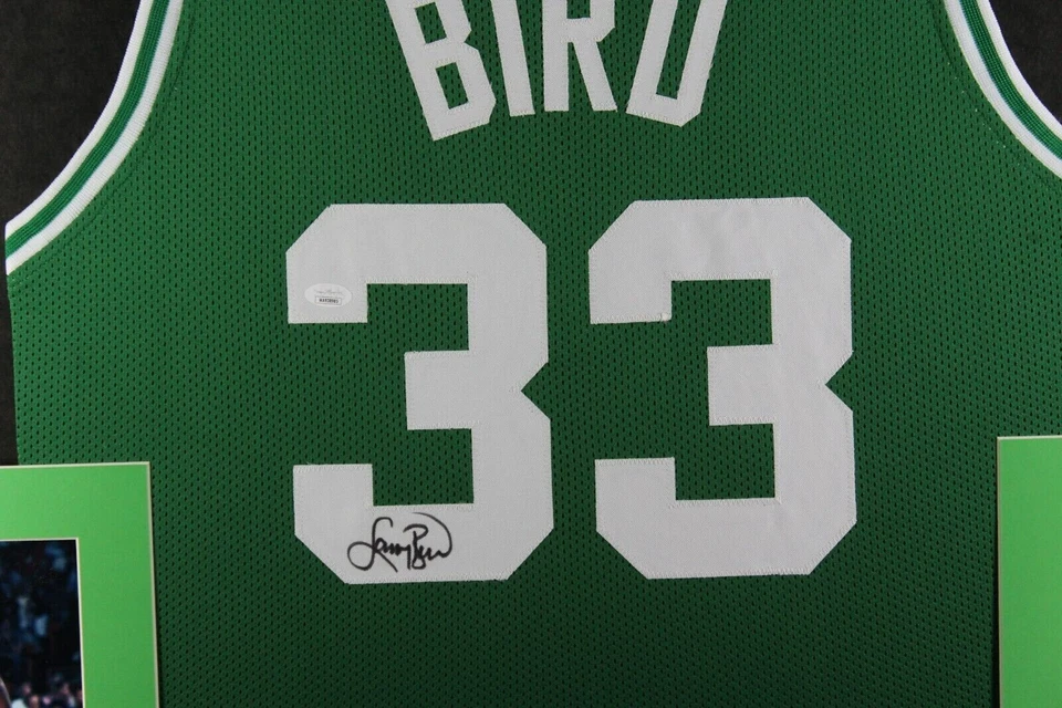 Larry Bird signed framed custom jersey NBA Boston Celtics JSA COA - Image 2 of 2
