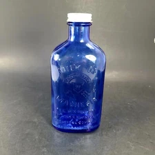Vintage Milk Of Magnesia Chas. H. Phillips Chemical Co Blue Cobalt Bottle