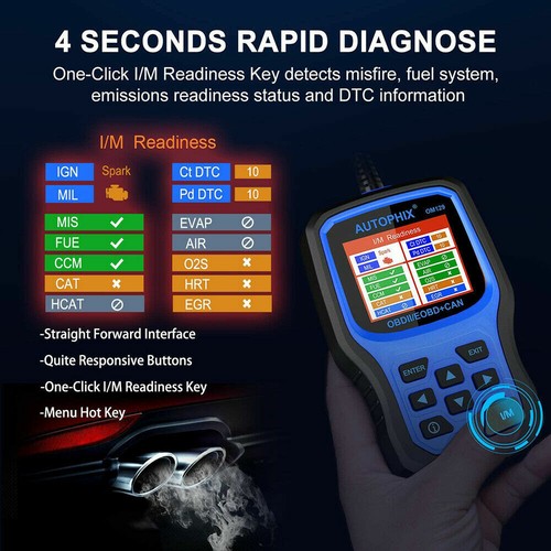 AUTOPHIX OM129 Car OBD2 Scanner Code Reader Battery Test Engine Diagnostic Tool - Picture 12 of 15