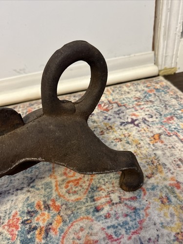 Antique Vintage Dog Dachshund 21" Cast Iron Shoe Boot Scraper Rustic 27 lbs - Picture 8 of 8