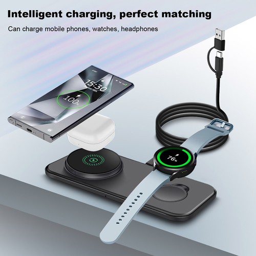 2in1 Wireless Charger Charging Pad For Samsung Galaxy Watch Ultra/7/6/5 S24 S23+ - Picture 10 of 26