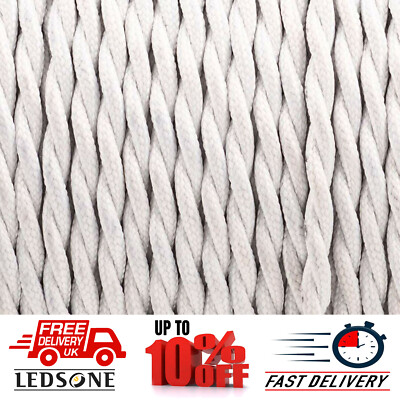 3 Core Lighting Fabric Cable Vintage Coloured Twisted Braided Wire Lamp Flex