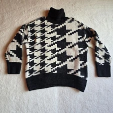 H&M Wool Blend Sweater Size S Oversized Chunky Pullover Fuzzy Warm Y2K Look