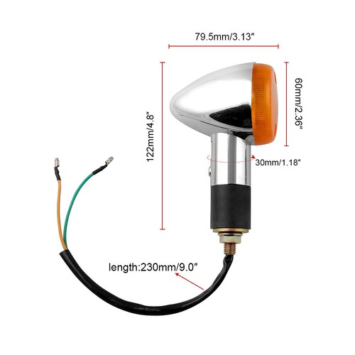 2x Motorcycle Turn Signals Indicator Universal 12V Retro Motorbike Signal Lights - Picture 3 of 6