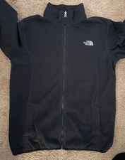The North Face Youth Boys Full Zip Fleece Mockneck Jacket Embroidered Black Sz16