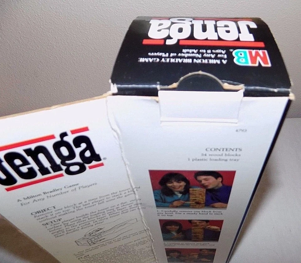 80s Jenga Wooden Block Stacking Game USA Tumbling Tower Milton Bradley Complete - Image 4 of 4