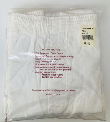Vintage Mervyn’s 3 Pack Underwear Boxer Shorts Size 30-32 Small Permanent Press - Picture 2 of 5