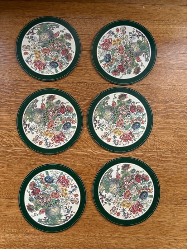 6 National Trust Set of Placemats/Trivets  Furber Flowers