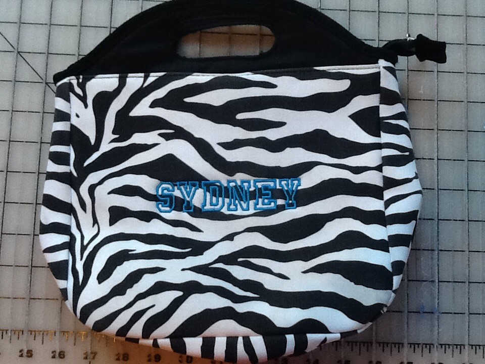 Pottery Barn~ Black Zebra PB Teen Gear up Tote LUNCH BAG BOX