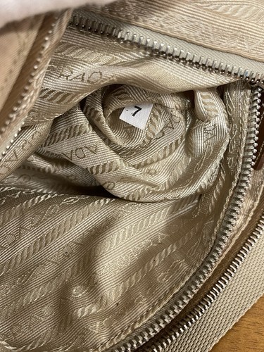 Auth Prada Nylon Beige Quilted Hobo Shoulder Bag - Picture 16 of 20