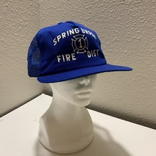 Vintage Spring Brook Fire Department Hat Snapback Cap Blue USA Made New Era