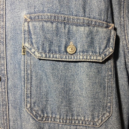 LEVIS Heavy Denim Button Shirt Men Medium Classic Medium Wash Long Sleeve - Picture 6 of 10